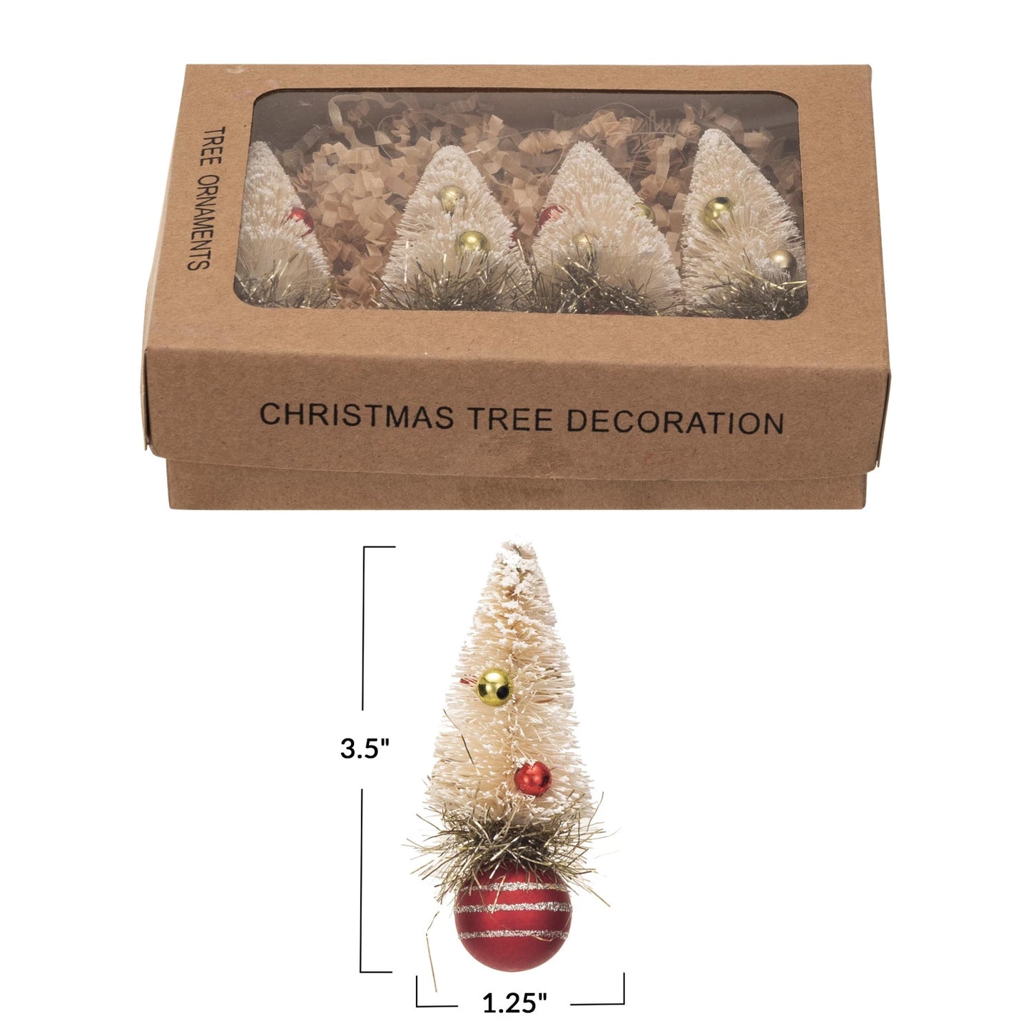 Neutral Bottle Brush Tree Ornament