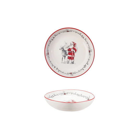 Santa + Reindeer Serving Bowl