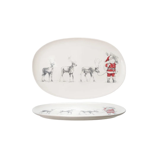 Santa And His Reindeer Platter