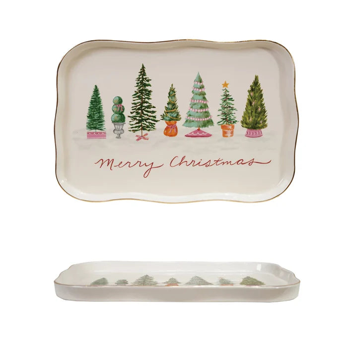 Merry Christmas Stoneware Platter
