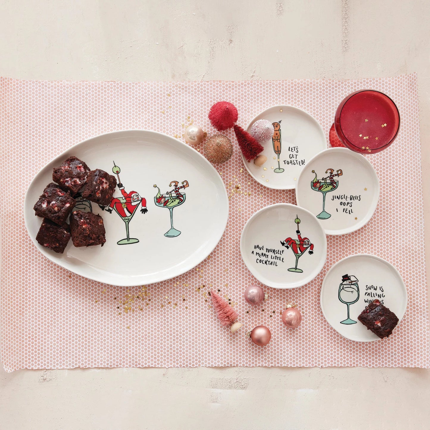 Holiday Tipsy Appetizer Plates