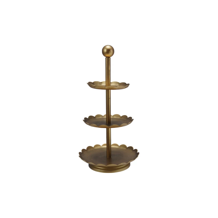 Decorative Metal 3-Tier Tray