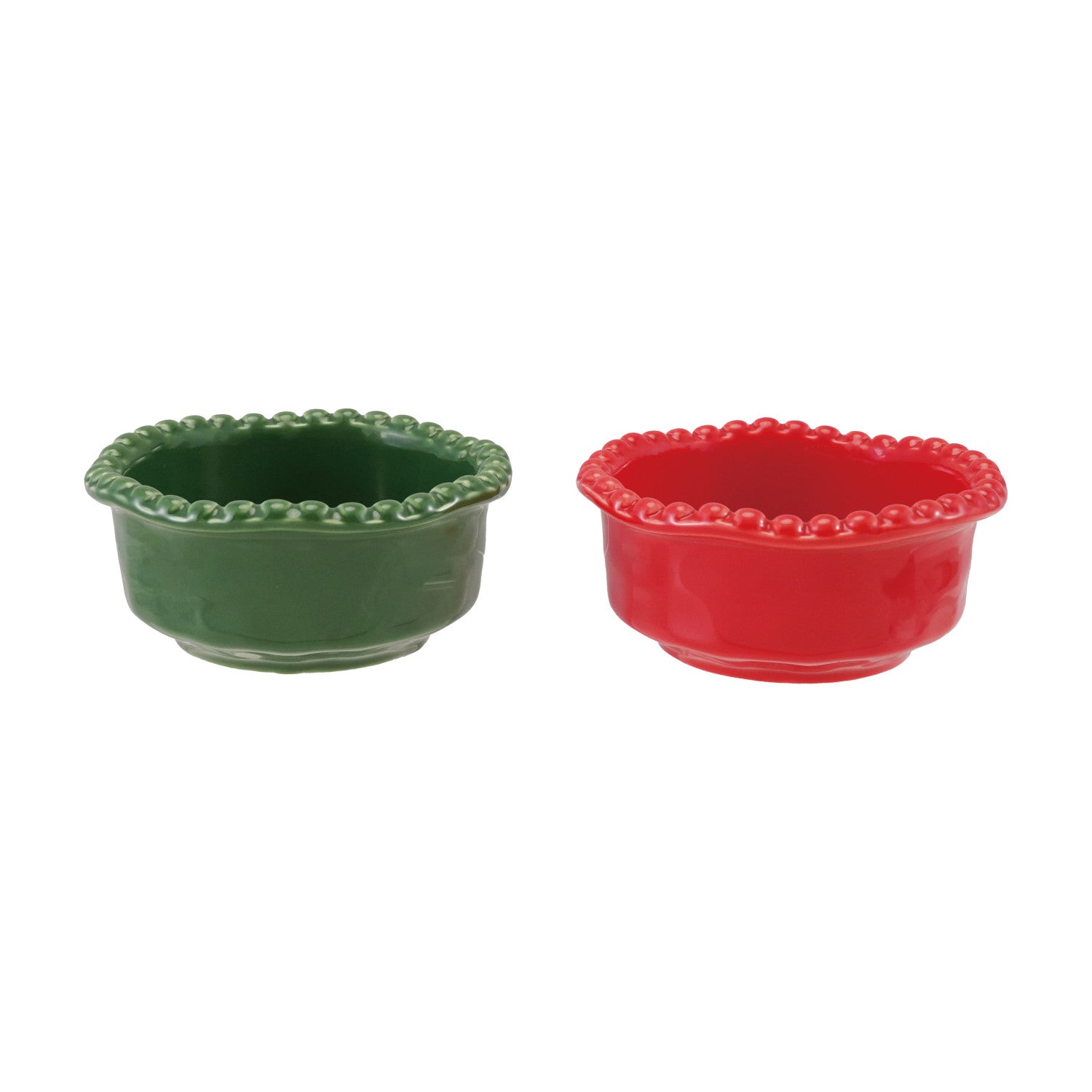 Stoneware Organic Shaped Bowl with Hobnail Rim, 2 Colors (Each One Will Vary)