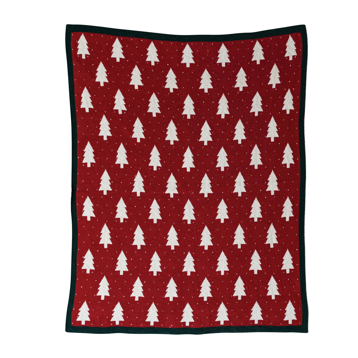 Holiday Pattern Cotton Knit Throw