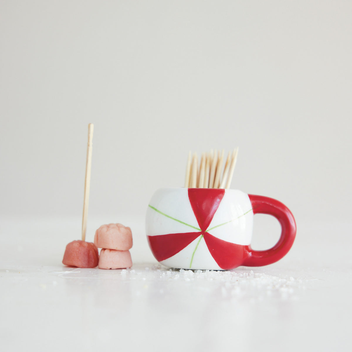 Candy Cane Mug Toothpick Holder