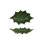 Hand-Painted Holly Leaf Shaped Footed Tray with Berries, Green & Red
