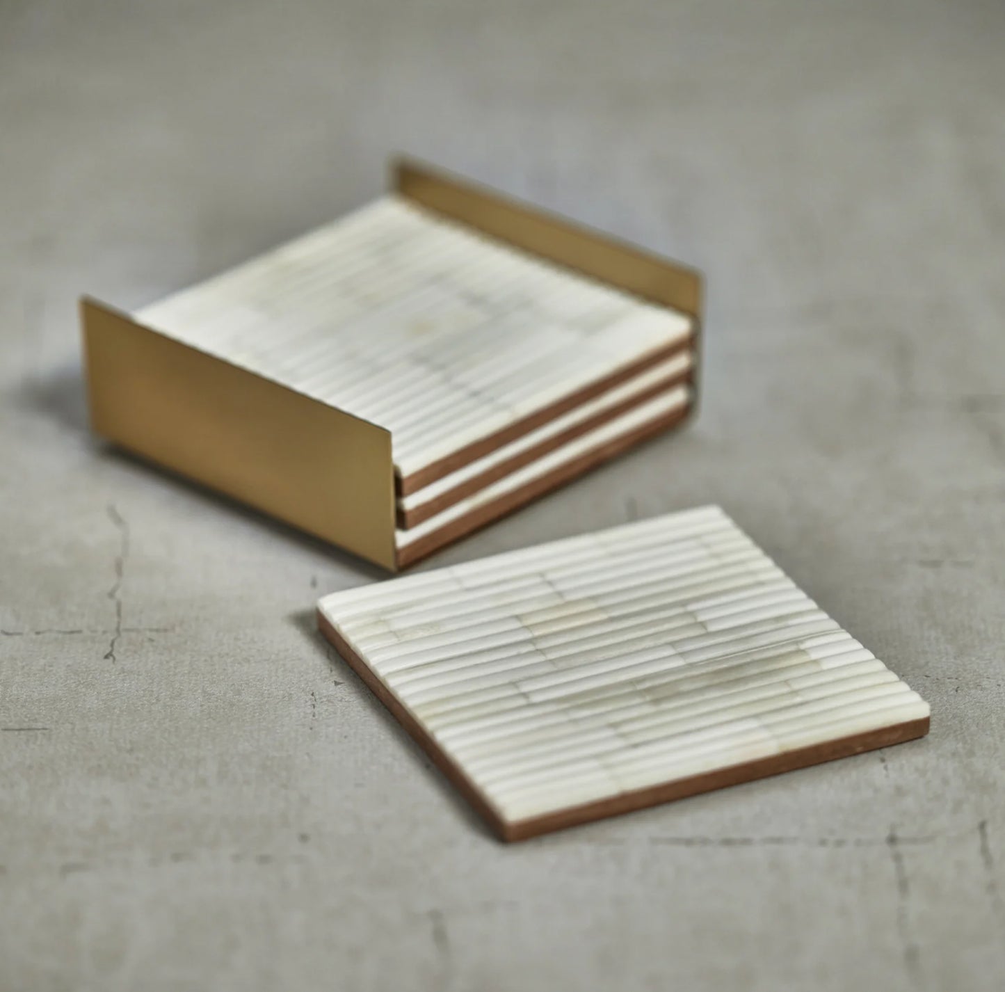 Ribbed Bone Coaster Set