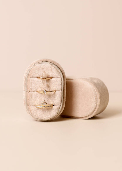 Oval Velvet Jewelry Box