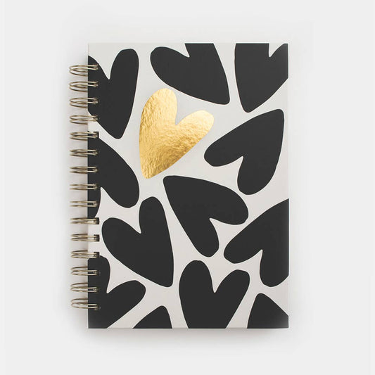 Mono Hearts A5 Spiral Notebook