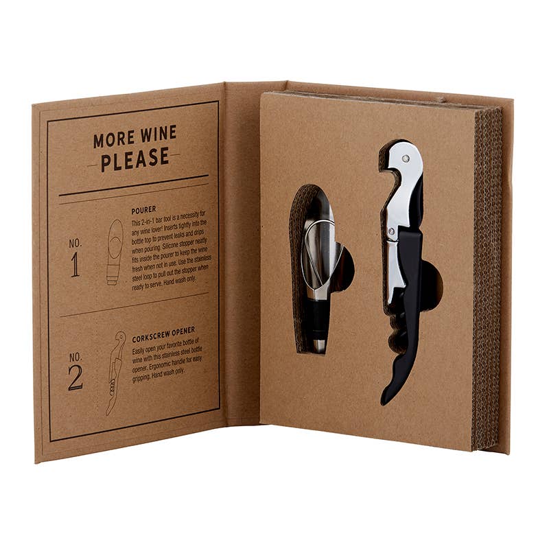 Cardboard Book Wine Set