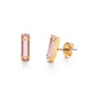 Crystal Baguette Stud Earrings - Pink