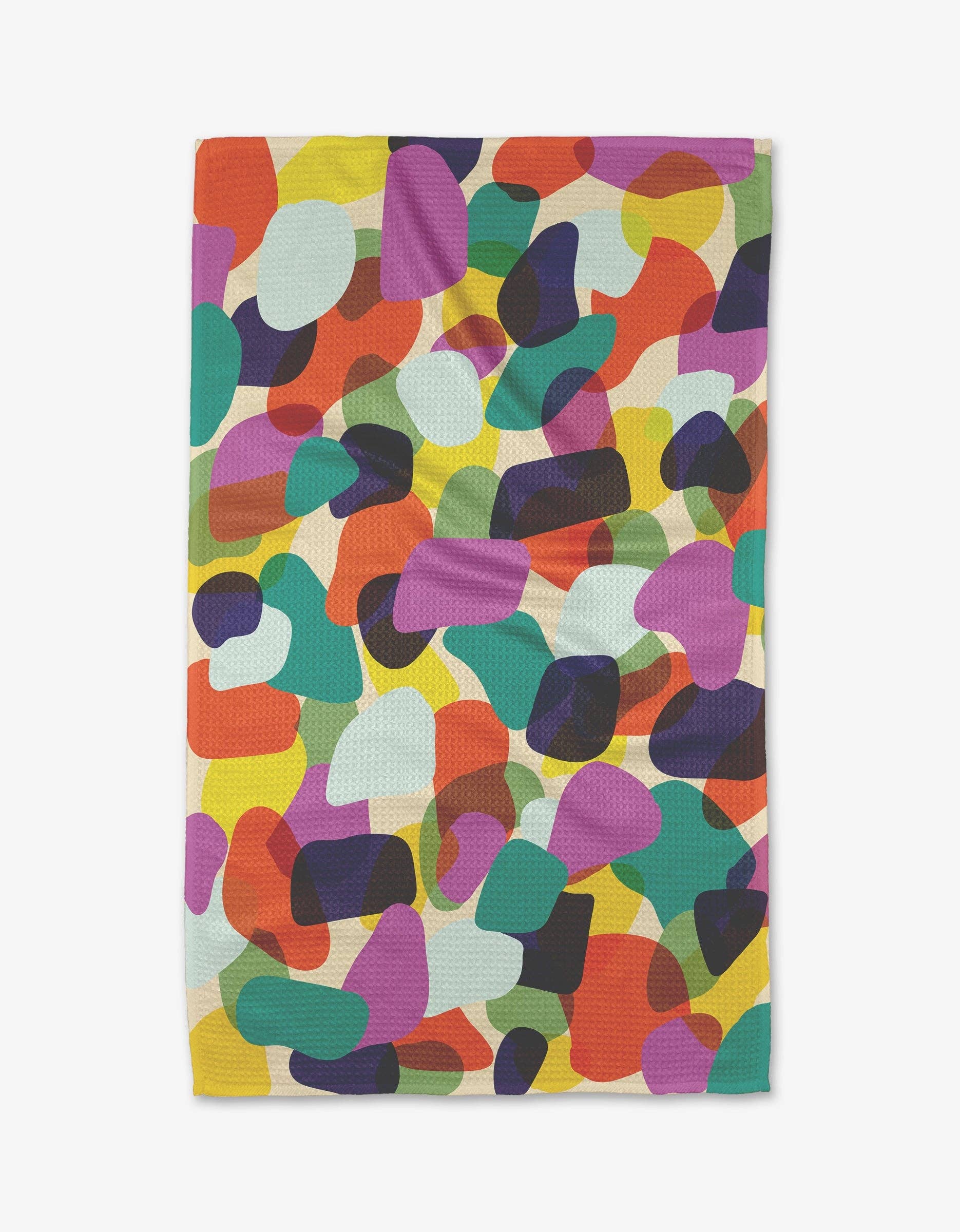 Geometry Colorful Pebbles Tea Towel