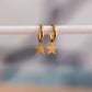 Stainless steel hoop earrings with mini star – nude/gold
