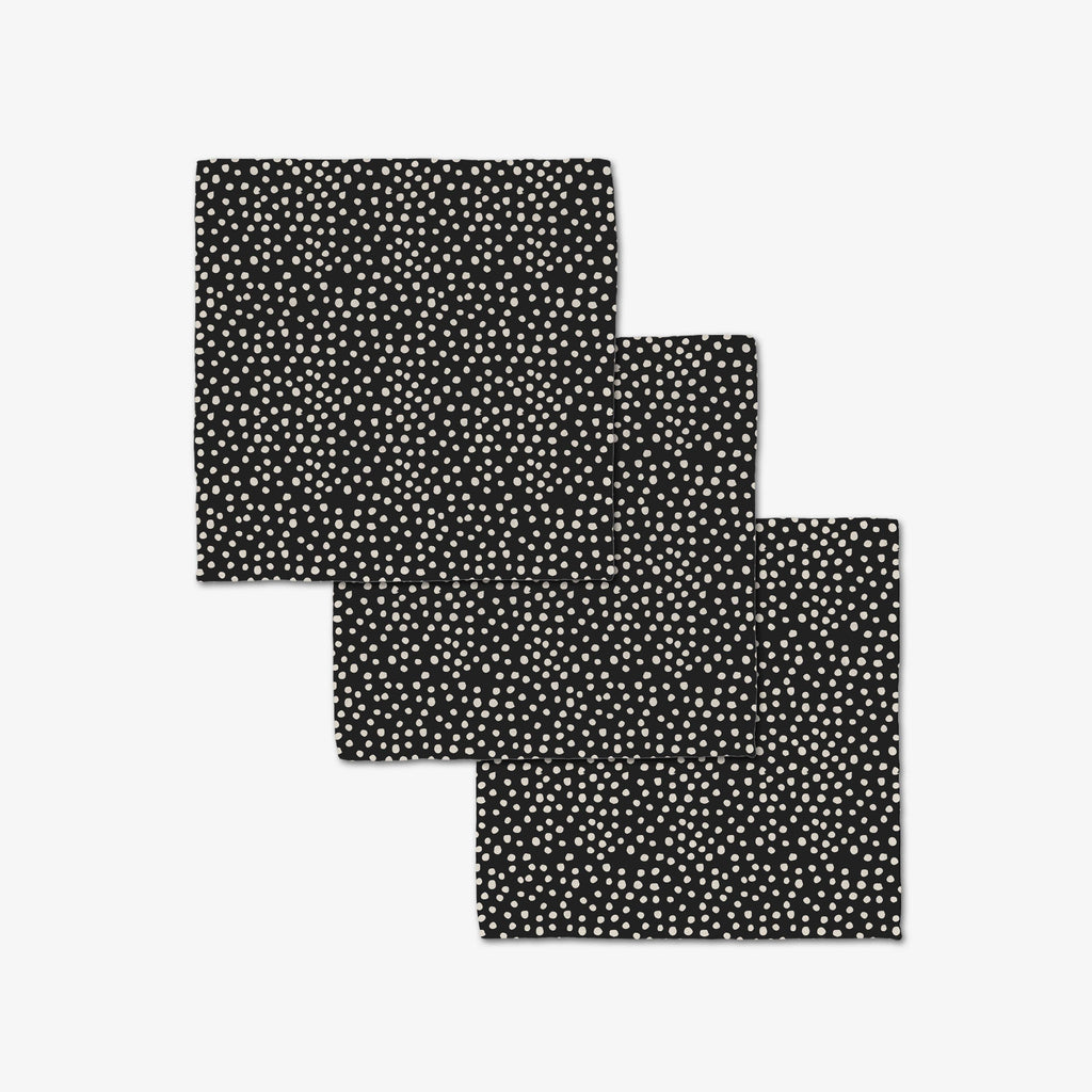 Geometry Dotty Black Luxe Washcloth Set