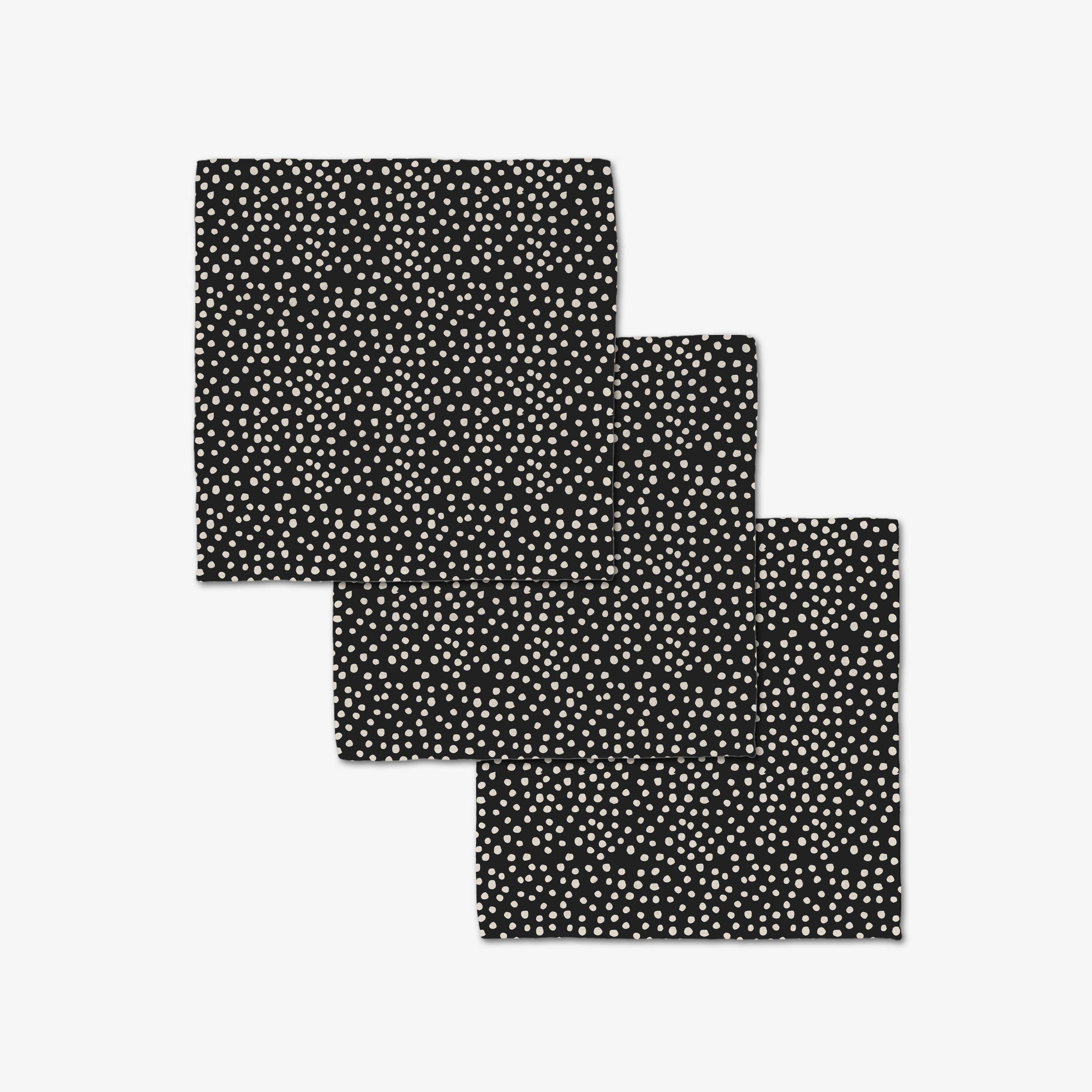 Geometry Dotty Black Luxe Washcloth Set