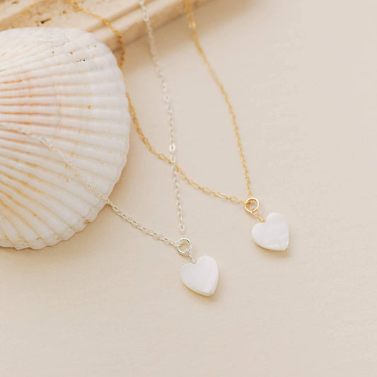 Mother of Pearl Heart Pendant Necklace