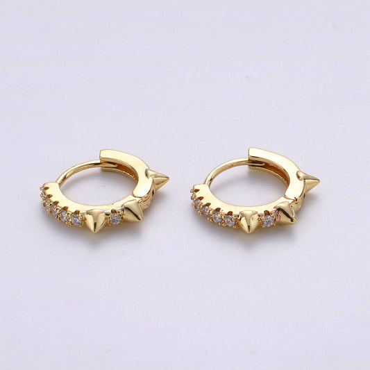 Gold Spike Hoop Earrings