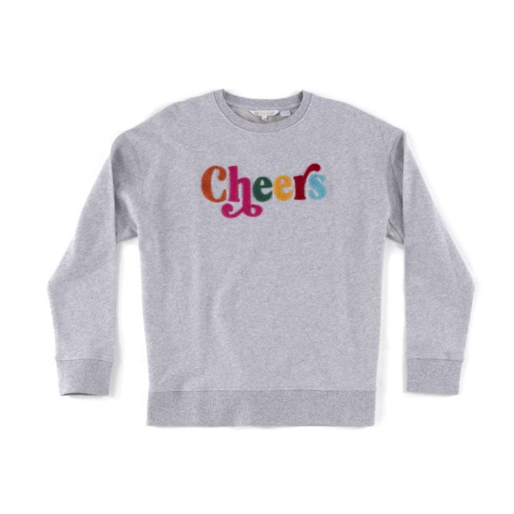 ASSORTED SET OF 6 "CHEERS" SWEATSHIRTS, GREY