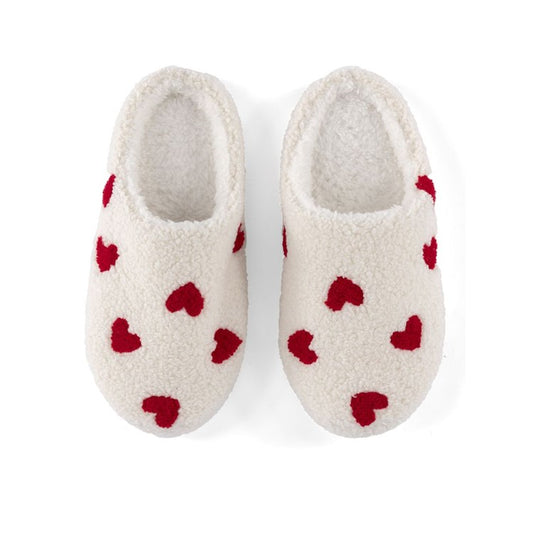 ASSORTED SET OF 2 SIZES HEARTS SLIPPERS, IVORY