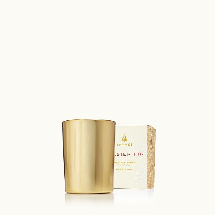 Frasier Fir Votive Candle, Gold